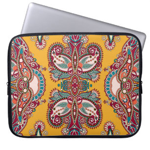 Zierpflanze Paisley: Traditionelle Bandanna Laptopschutzhülle