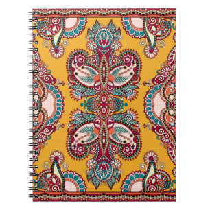 Zierpflanze Paisley: Traditionelle Bandanna Notizblock