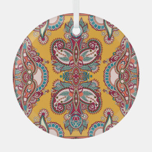 Zierpflanze Paisley: Traditionelle Bandanna Ornament Aus Glas