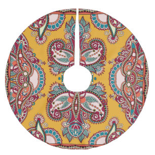 Zierpflanze Paisley: Traditionelle Bandanna Polyester Weihnachtsbaumdecke