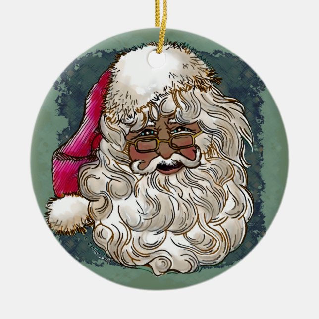 Zierschmuck des Weihnachtsmannes Keramik Ornament (Vorne)