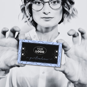 Zierschwarz-blaue Zierdiamanten mit Logo Visitenkarte