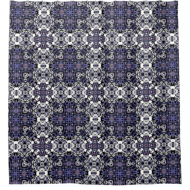 Zierstil geometrisch-marokkanisches Kaliedoskop Duschvorhang (Vorderseite)