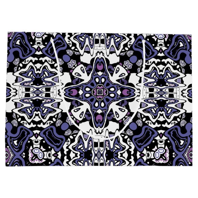 Zierstil geometrisch-marokkanisches Kaliedoskop Große Geschenktüte (Rückseite)