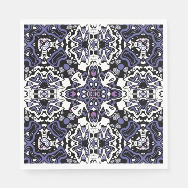 Zierstil geometrisch-marokkanisches Kaliedoskop Serviette (Vorderseite)