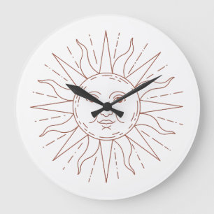 Zifferblatt Wanduhr mit himmlischem Sonnengesicht 