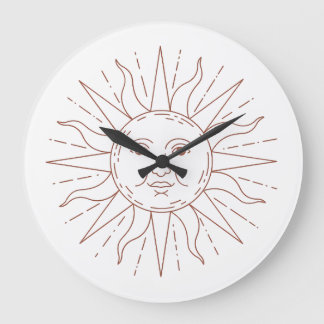 Zifferblatt Wanduhr mit himmlischem Sonnengesicht