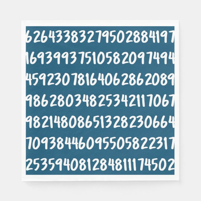 Ziffern der Pi 3.14-Mathematiknummern Design in Bl Serviette (Vorderseite)