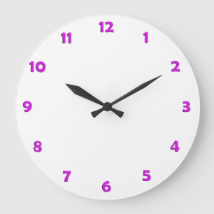Ziffernblatt-Zahlen - Neonrosa Große Wanduhr