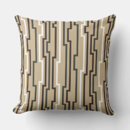 Zig Zag Beige Tan Throw Pillow Kissen