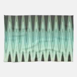 Zig Zag Black Aquamarin Gray Pattern Handtuch