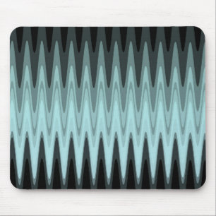 Zig Zag Black Aquamarin Gray Pattern Mousepad