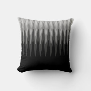Zig Zag Black Gray Pattern Throw Pillow Kissen