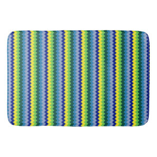 Zig-zag Design Muster Grün & Blau Bath Mat Badematte