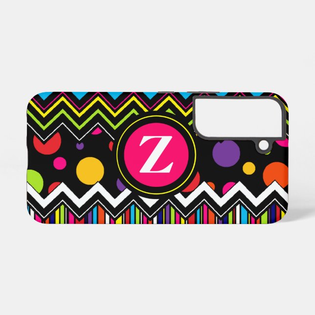 Zig Zag & Dots Samsung Galaxy Hülle (Rückseite (Horizontal))
