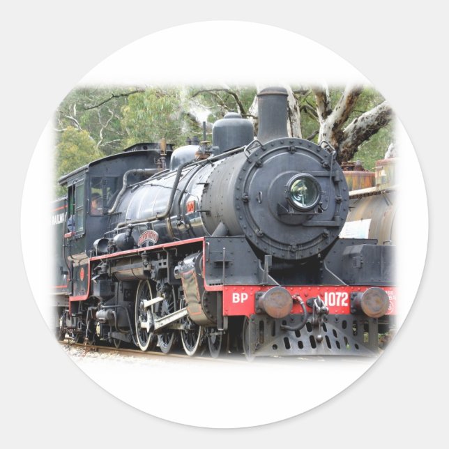 Zig Zag Eisenbahn Dampflokomotive 9J54D-01 Runder Aufkleber (Vorderseite)