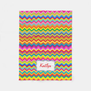 Zig zag farbenfrohe Namensdecke Fleecedecke