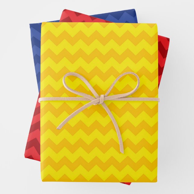 Zig Zag Gift Wrap Trio Geschenkpapier Set (Beispiel)
