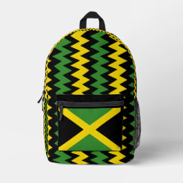Zig Zag Jamaikanisches Flaggendesign Bedruckter Rucksack