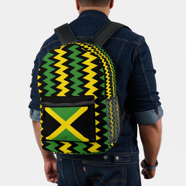 Zig Zag Jamican Flag Design Bedruckter Rucksack (Insitu (Modell))