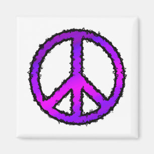 Zig Zag Lila Peace Sign by Cussdum Designs Magnet