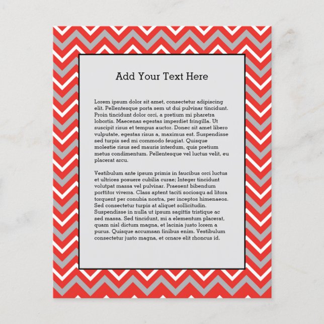 Zig Zag Lines Red White Gray Creative Stripes Flyer (Vorne)