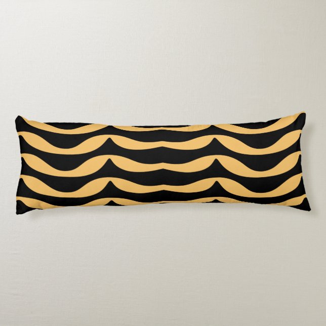 Zig-Zag-Linien mit goldenem Muster Seitenschläferkissen (Rückseite)