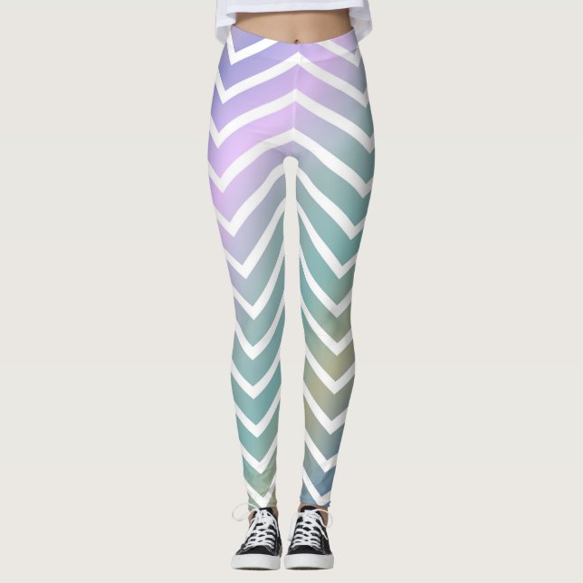 Zig zag Metallfarben, lila Rhapsodie Leggings (Vorderseite)