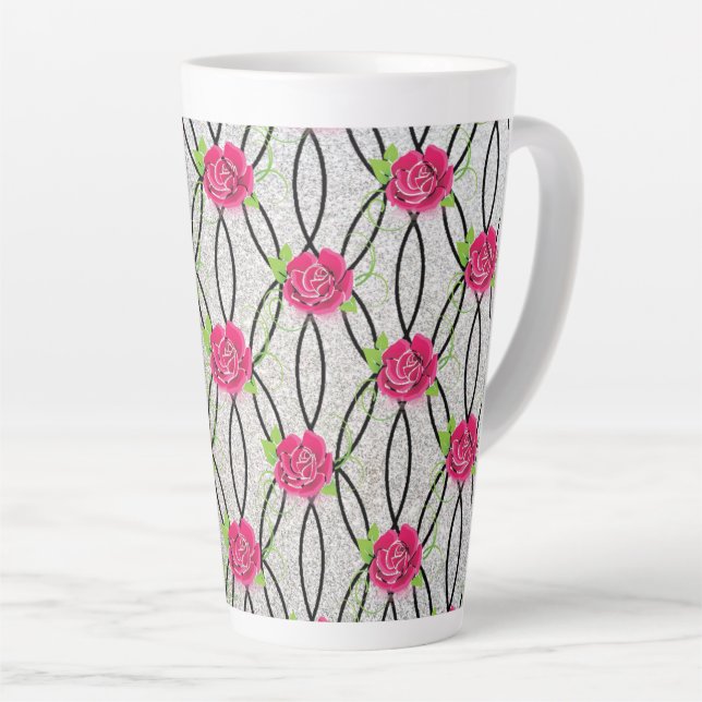 Zig Zag Muster, Blume Milchtasse (Rechte Ecke)