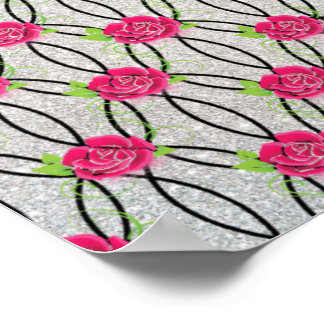 Zig Zag Muster, Blume Poster