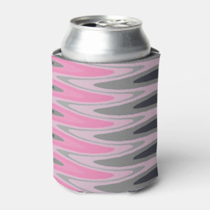 Zig Zag Pink Schwarz-weiß Grau Muster Dosenkühler