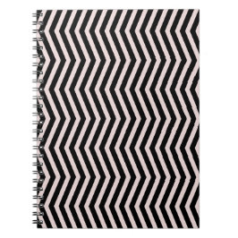 Zig Zag Pink und Schwarz Geometrisches Muster Notizblock