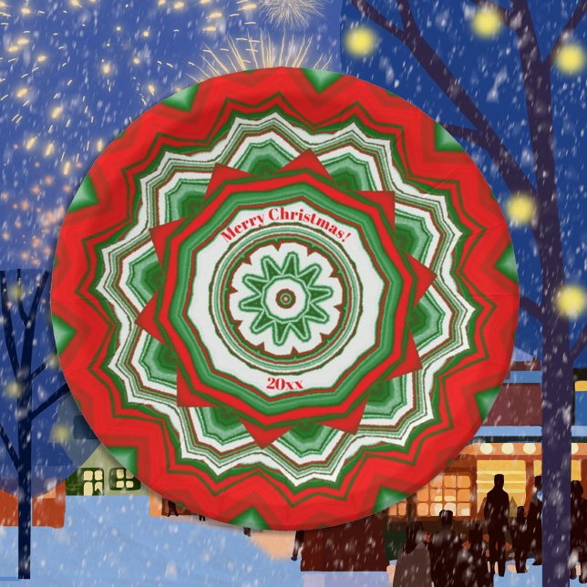 Zig Zag Rotes/Grünes WeihnachtsParty Pappteller (Von Creator hochgeladen)
