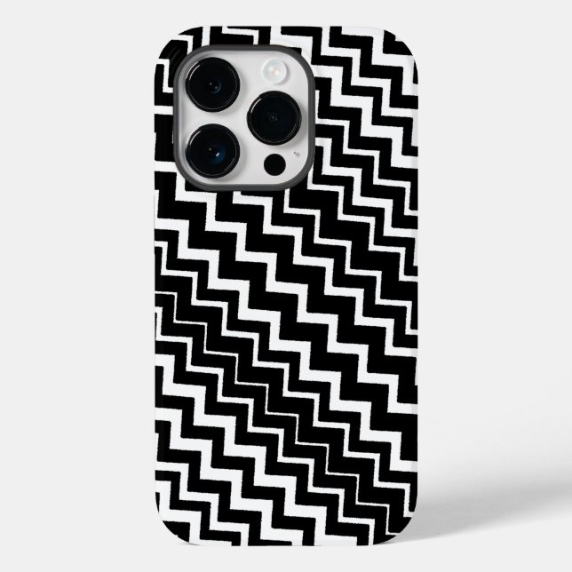 Zig-Zag Streifen Case-Mate iPhone 14 Pro Hülle (Rückseite)
