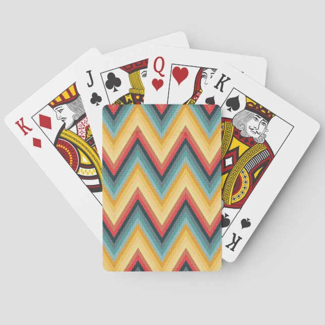 Zig Zag Streifen Hintergrund 2 Spielkarten (Rückseite)