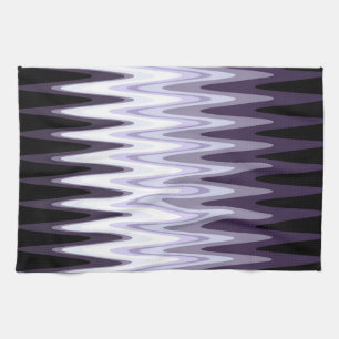 Zig Zag violet blanc gris Motif serviette de cuisi