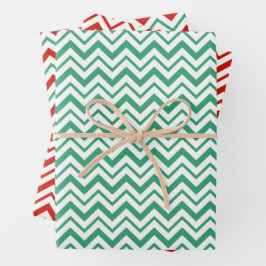 Zig-Zagged Mint Stripe Wrapping Paper Geschenkpapier Set