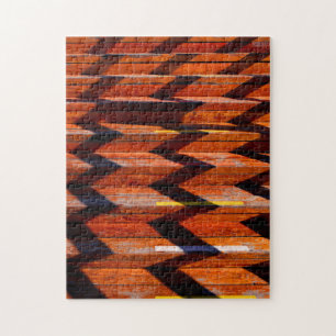 Zig Zap Muster Holztreppen