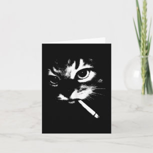 Zigarette Kitten Funny Smoking Cat Meme Gangster C Karte
