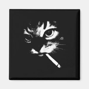 Zigarette Kitten Funny Smoking Cat Meme Gangster C Magnet