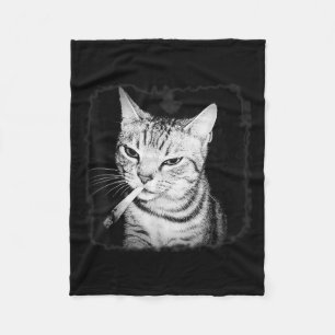 Zigarette Kitten Gang Cat Rauchen Zigarette Funny Fleecedecke