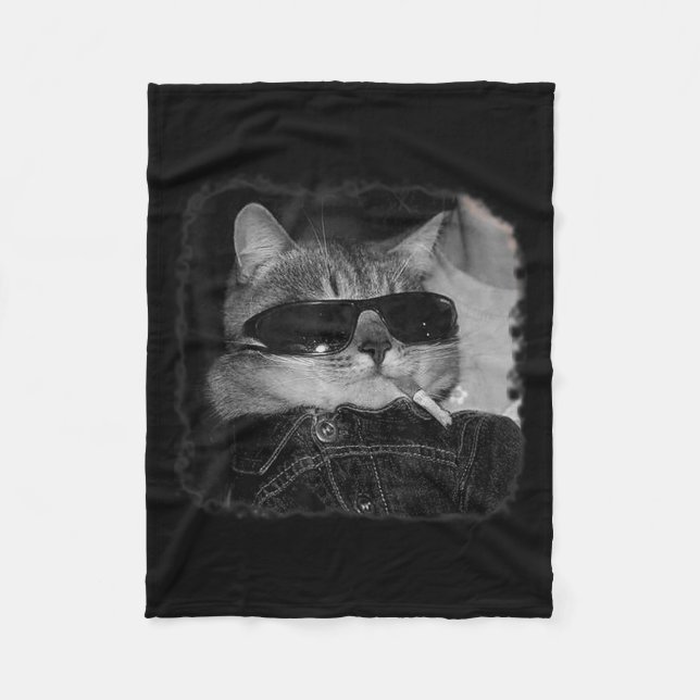 Zigarette Kitten Gang Cat Rauchen Zigarette Funny Fleecedecke (Vorderseite)