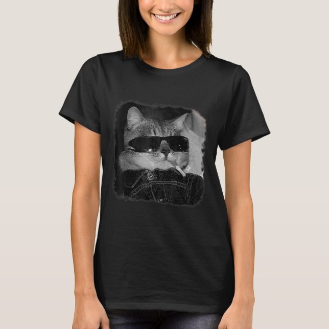 Zigarette Kitten Gang Cat Rauchen Zigarette Funny T-Shirt (Vorderseite)