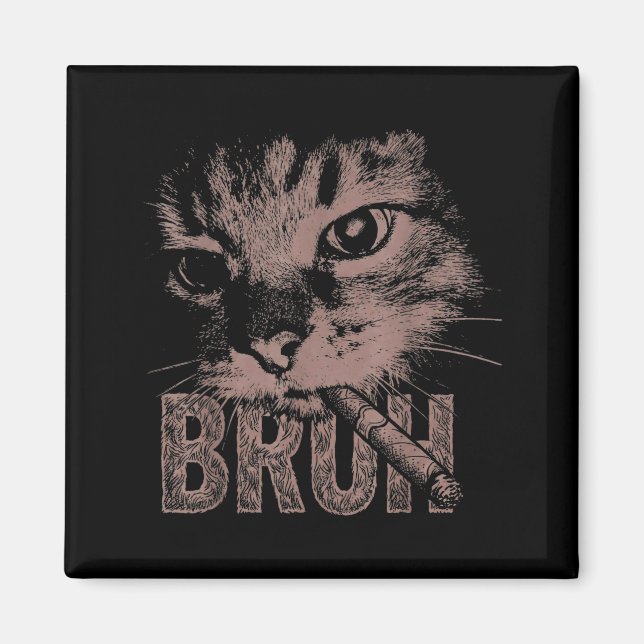 Zigaretten-Kätzchen lustige rauchende Katze Meme d Magnet (Vorne)