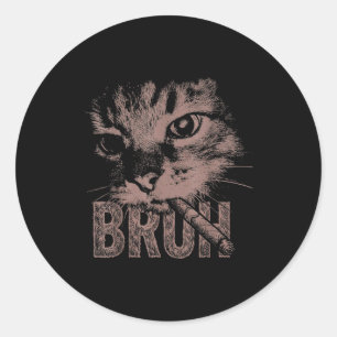 Zigaretten-Kätzchen lustige rauchende Katze Meme d Runder Aufkleber