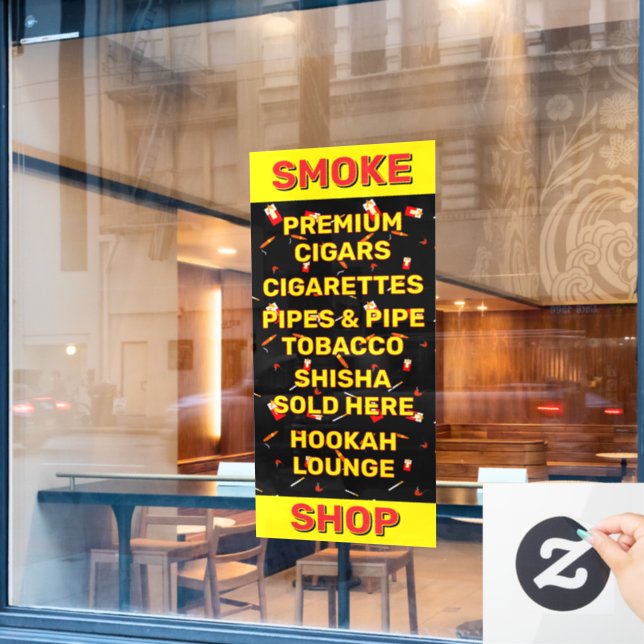 Zigaretten Zigaretten Zigaretten Zigaretten Tabak  Fensteraufkleber (Café-Fenster)