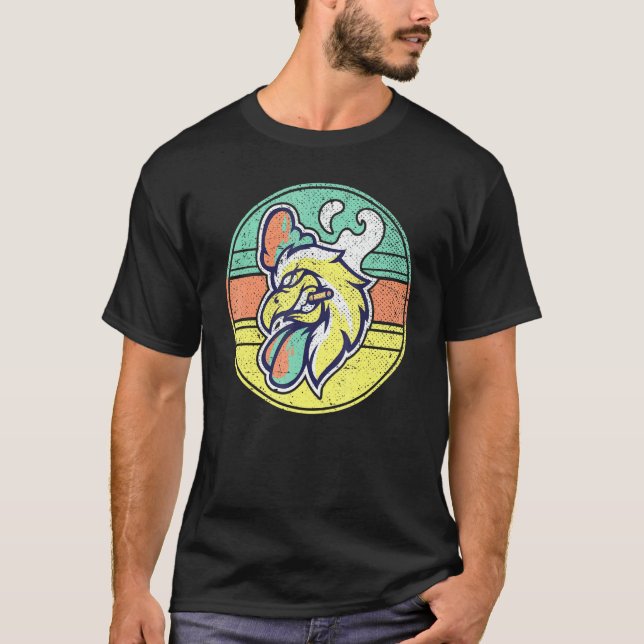 Zigarettenraucher Bauer Farm Animal Chicke T-Shirt (Vorderseite)