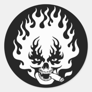 Zigarre-FlammesK-DKT Runder Aufkleber