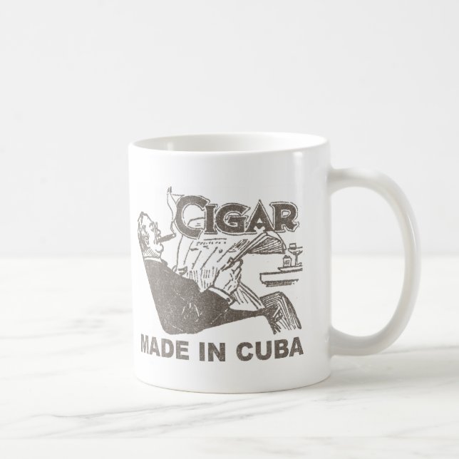Zigarre hergestellt in Kuba Kaffeetasse (Rechts)