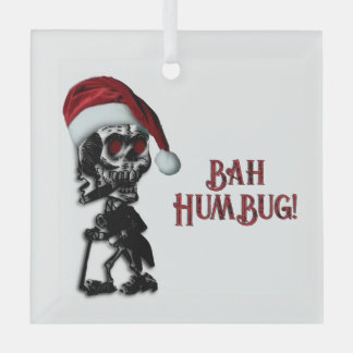 Zigarre rauchendes Weihnachts-Skelett Humbug Ornament Aus Glas